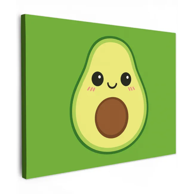 Canvas schilderij - Avocado - Groen - Speels