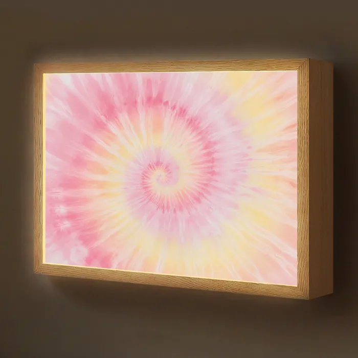 Patroon - Tie Dye - Pasteltinten - Roze Light Box met batterij (Wandlamp kind) middel -z3d_website