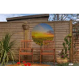 Bloemen - Zonnebloem - Zonsondergang - Nacht - Oranje Wandcirkel tuinposter met ringen klein -buiten3