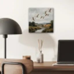 Eenden - Rivier - Landschap - Vlucht - Nostalgisch aluminium wit klein -sfeer5