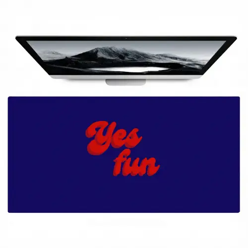 Blauw - Rood - Yes fun - 3D Muismat XXL klein -zzz3d