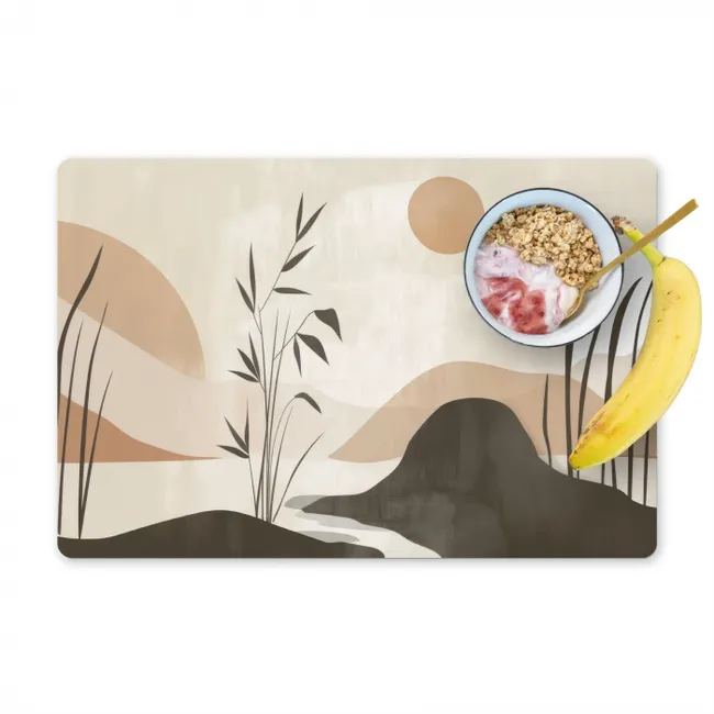 Japandi - Landschap - Beige Placemat vinyl groot -zzzproduct_Kitchenyeah-website