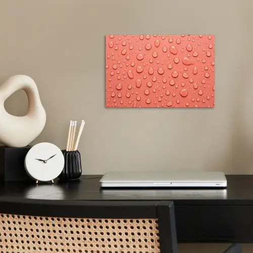 Water - Druppels - Roze poster papier klein -sfeer1
