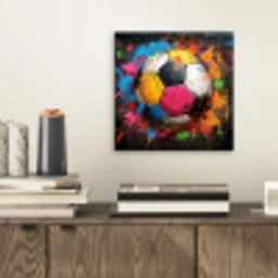 Graffiti - Voetbal - Muur - Street art - Sport aluminium wit klein -sfeer1