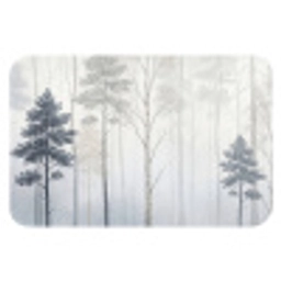 Bos - Bomen - Mist - Natuur - Illustratie - Grijs Badmat klein -3d