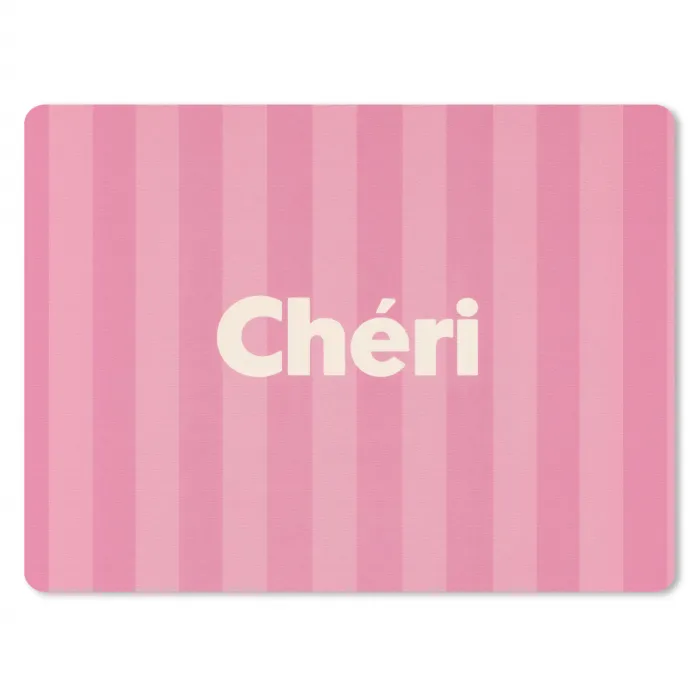 Gestreept - Roze - Chéri muismat rubber klein -3d
