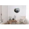 Schelp - Strand - Blauw - Zee Wandcirkel aluminium klein -woonkamer