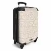 Pastel bloemen - Beige NBS - Handbagage koffer - Kinderen Unisex middel -productfoto_3d