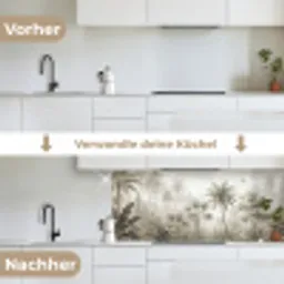 Jungle - Palmbomen - Natuur keuken achterwand 2 middel -voor-na_DE