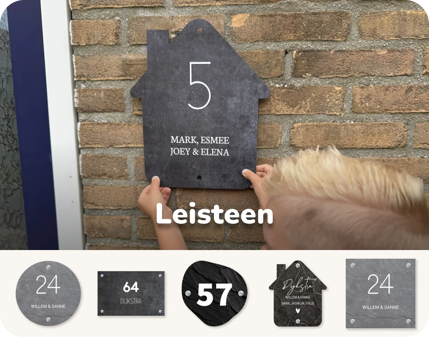 Naambordjes leisteen