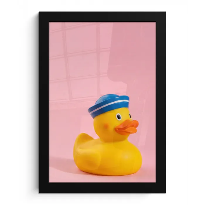 Matroos - Eend - Roze fotolijst zwart zonder passe partout klein -3d