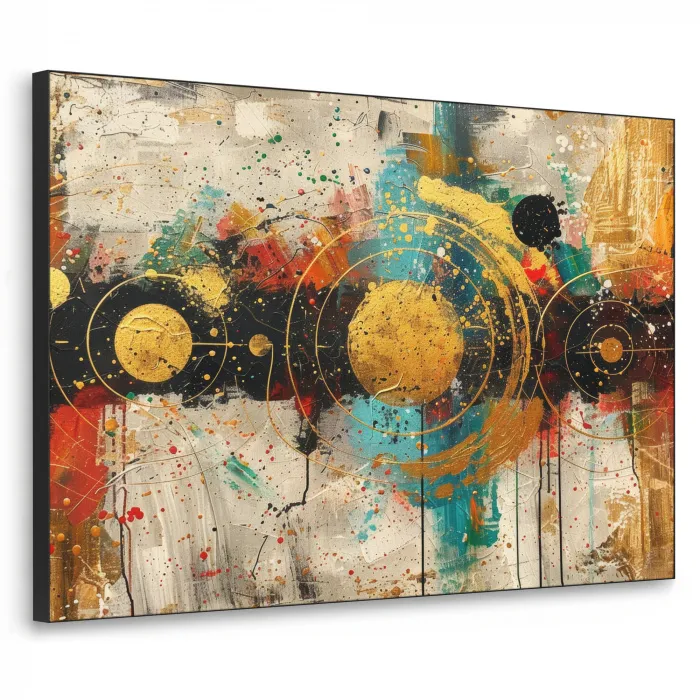 Kunst - Abstract - Aesthetic - Goud Textielframe zwart klein -3d