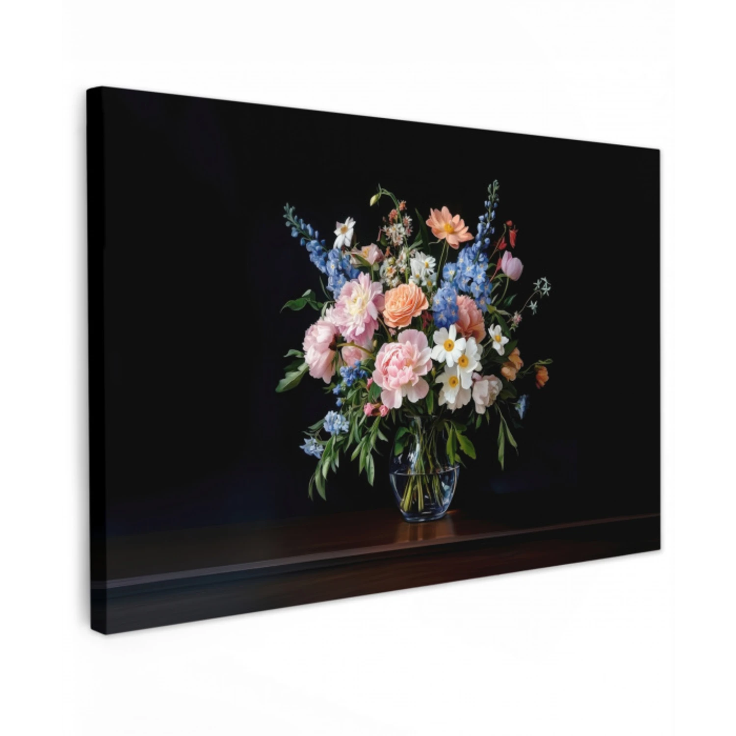 Pastel - Bloemen - Glazen - Vaas canvas 2cm klein -z3d