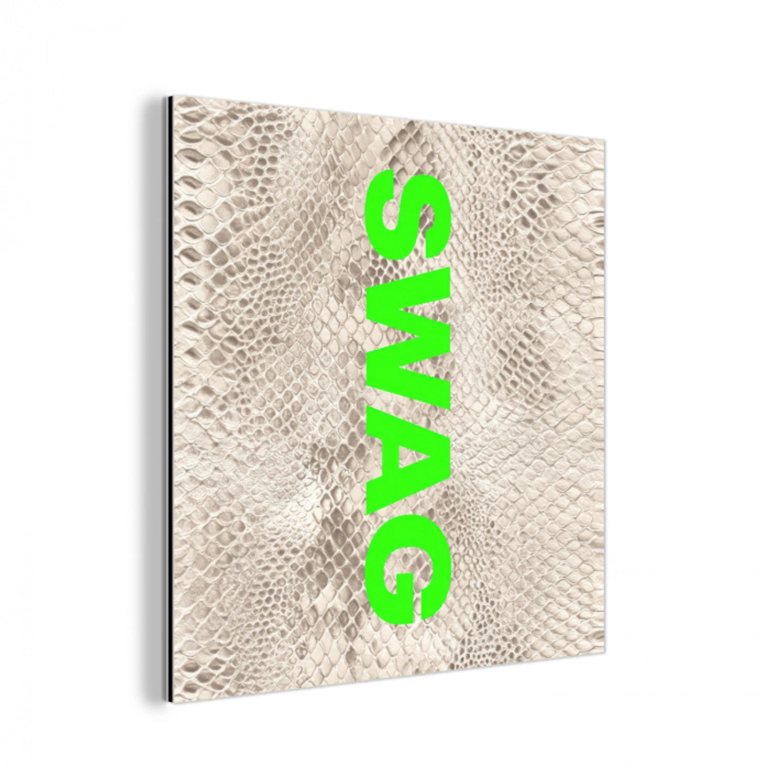 Slangenprint - SWAG - Neon - Groen aluminium wit klein -3d