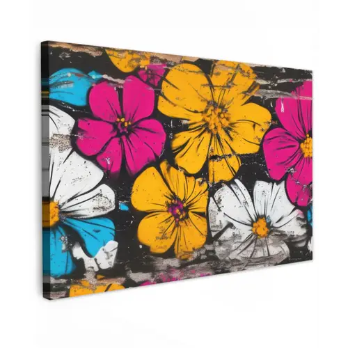 Street Art - Bloemen - Mix canvas 2cm klein -z3d