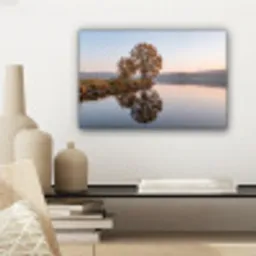 Bomen - Reflectie - Water - Zonsopgang - Serene canvas 2cm klein -sfeer6