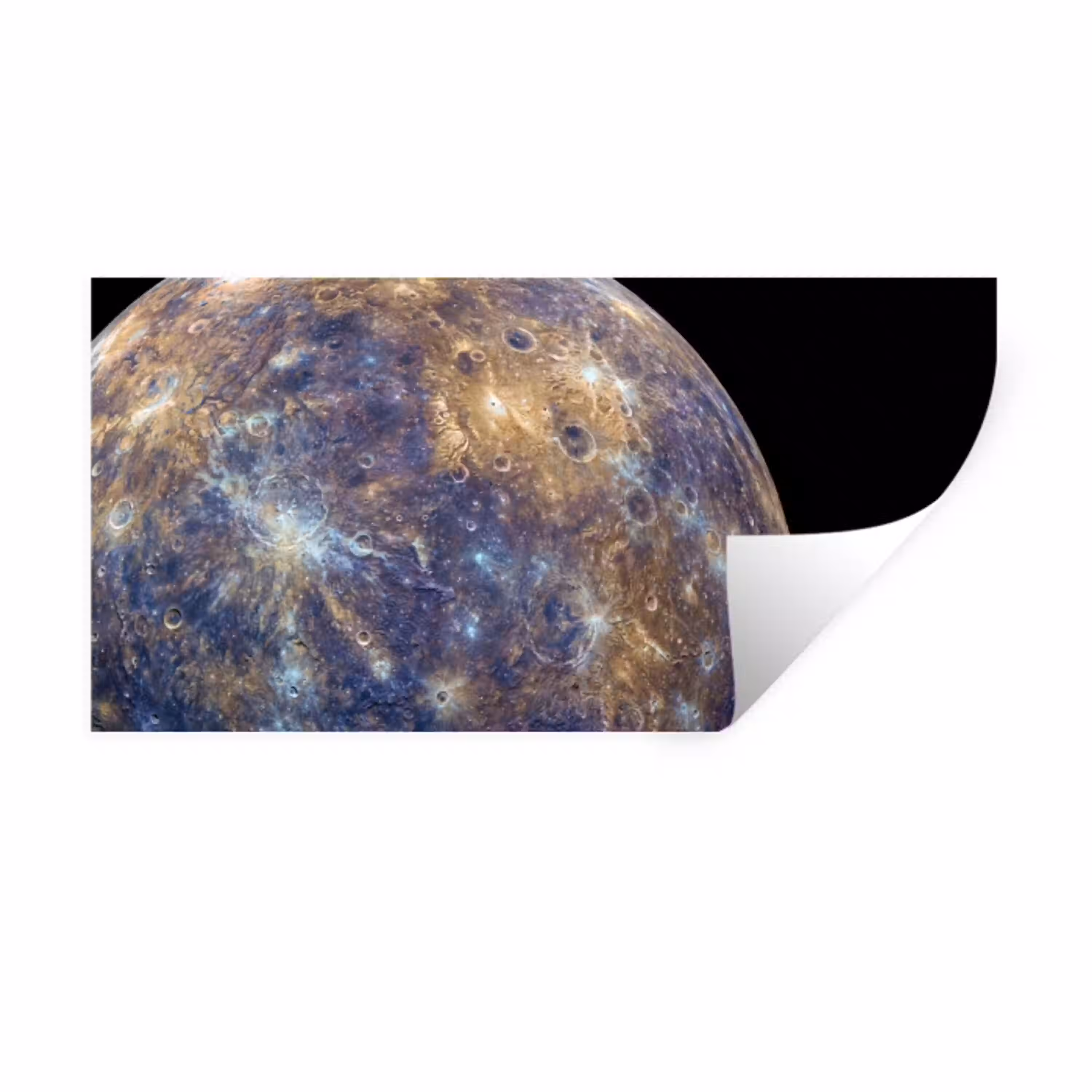 Planeet - Kraters - Ruimte Muursticker klein -3d