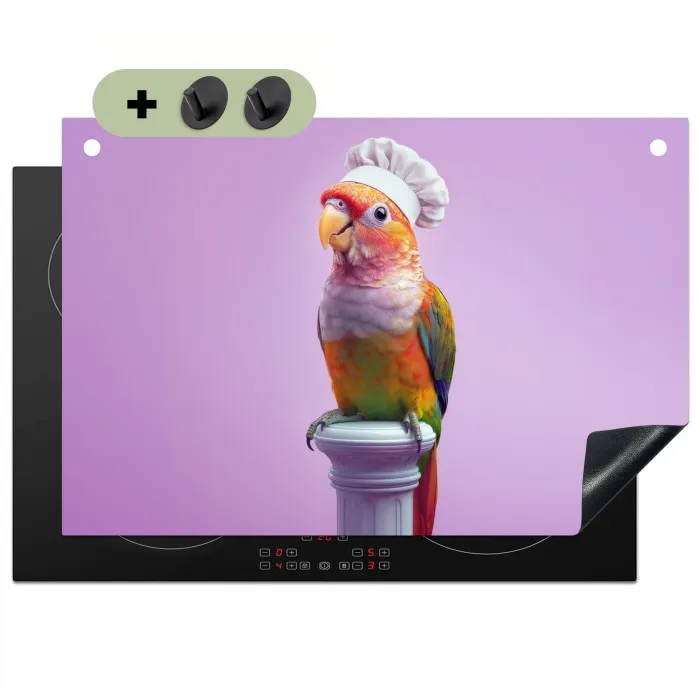 Papegaai - Koksmuts - Pilaar - Vogel Inductie beschemer met haakjes klein -3d
