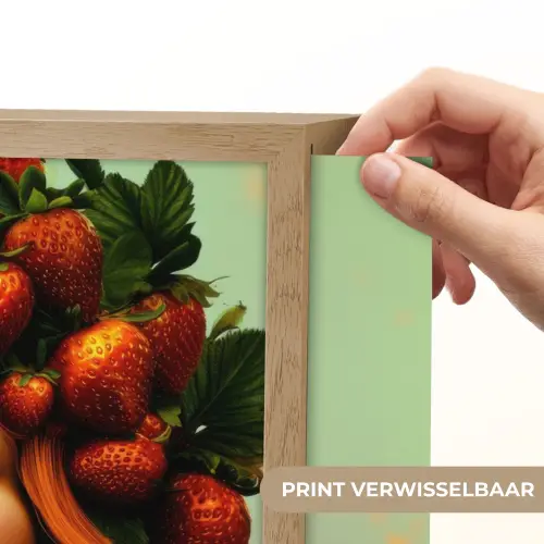 Vrouw - Aardbeien - Kroon Light Box met batterij (Wandlamp) middel -USP_websiteprintNL