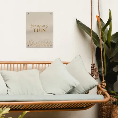 Mama's Tuin met bloemen tuinposter los doek klein -sfeer7