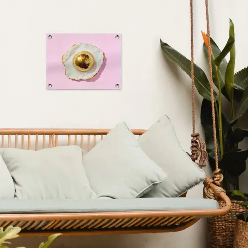 Ei - Disco - Ontbijt - Glitter tuinposter los doek klein -sfeer7