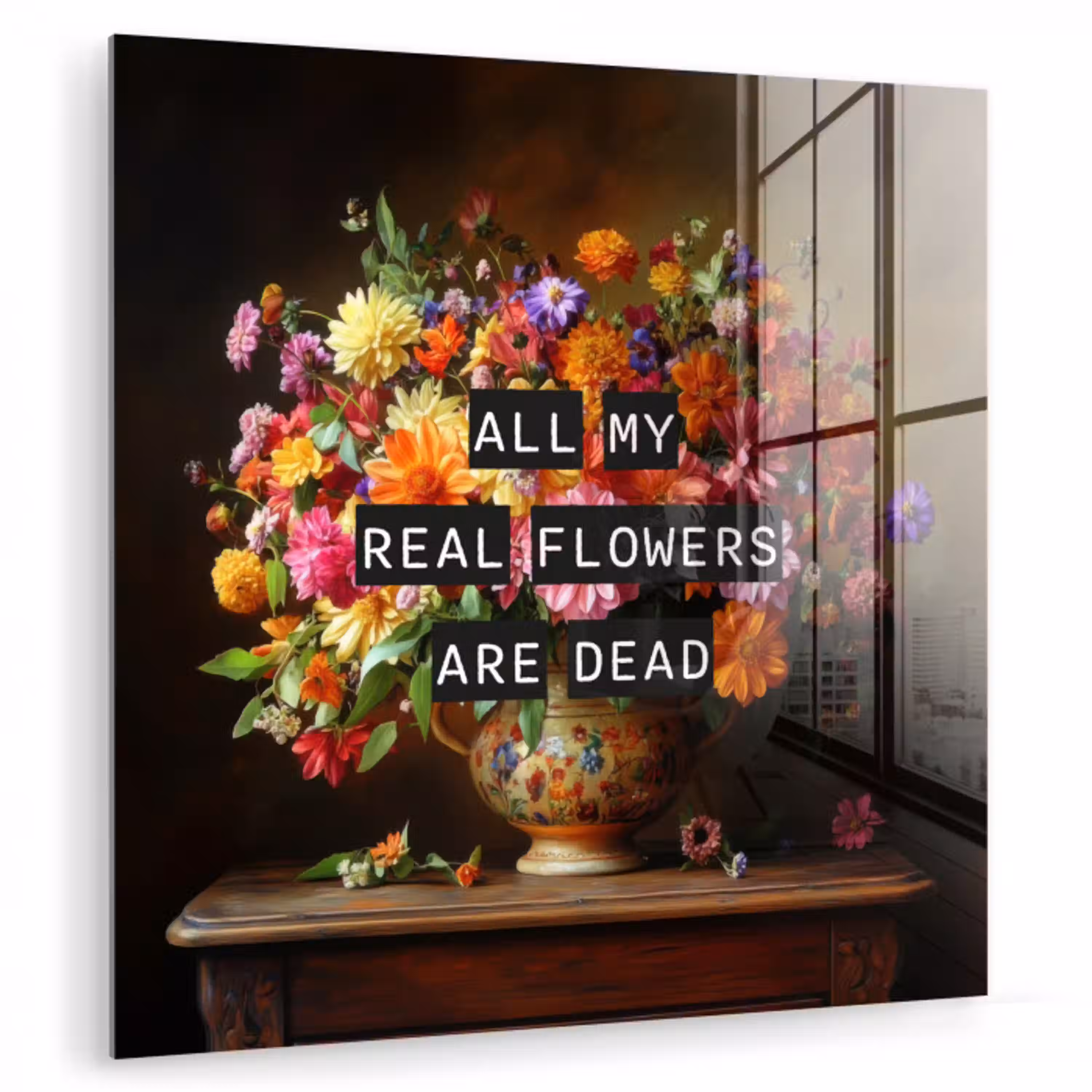 Kleur - Bloemen - Vintage - Bloemenvaas plexiglas 5mm klein -zzzproduct_nieuw