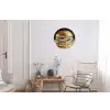 Delftsblauw - Goud - Burger Wandcirkel aluminium klein -woonkamer