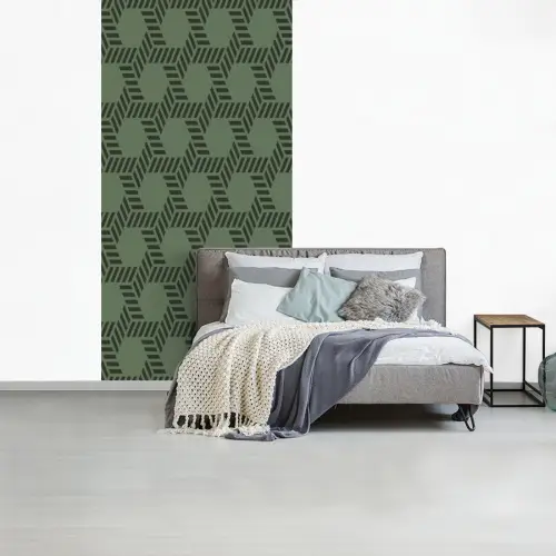 Patroon - Groen - Geometrisch fotobehang vinyl groot 64 -slaapkamer