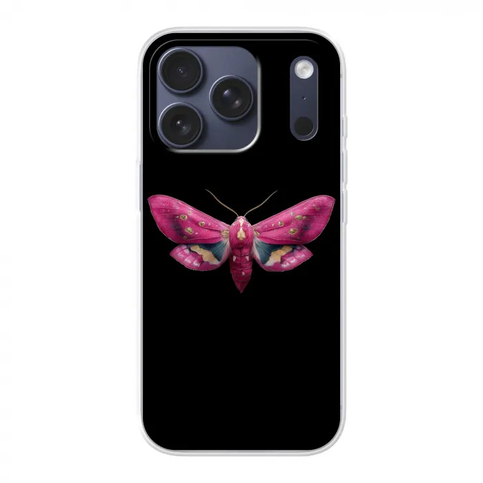 Vlinder - Roze - Nachtvlinder Telefoonhoesje iPhone 17 Pro klein -3d