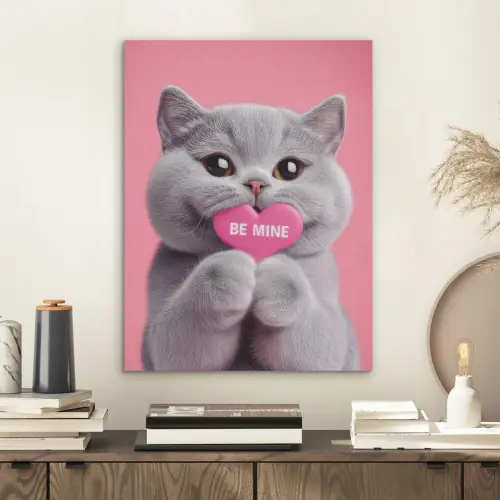 Kat - Valentijn - Roze - Liefde PET vilt klein -sfeer1