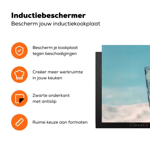 Glas - ijsblokjes - Citroen Inductie beschermer vinyl 3mm klein -zzzzzzz-td-ups