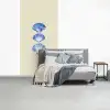 Schelpen - Blauw - Beige fotobehang vinyl groot -slaapkamer