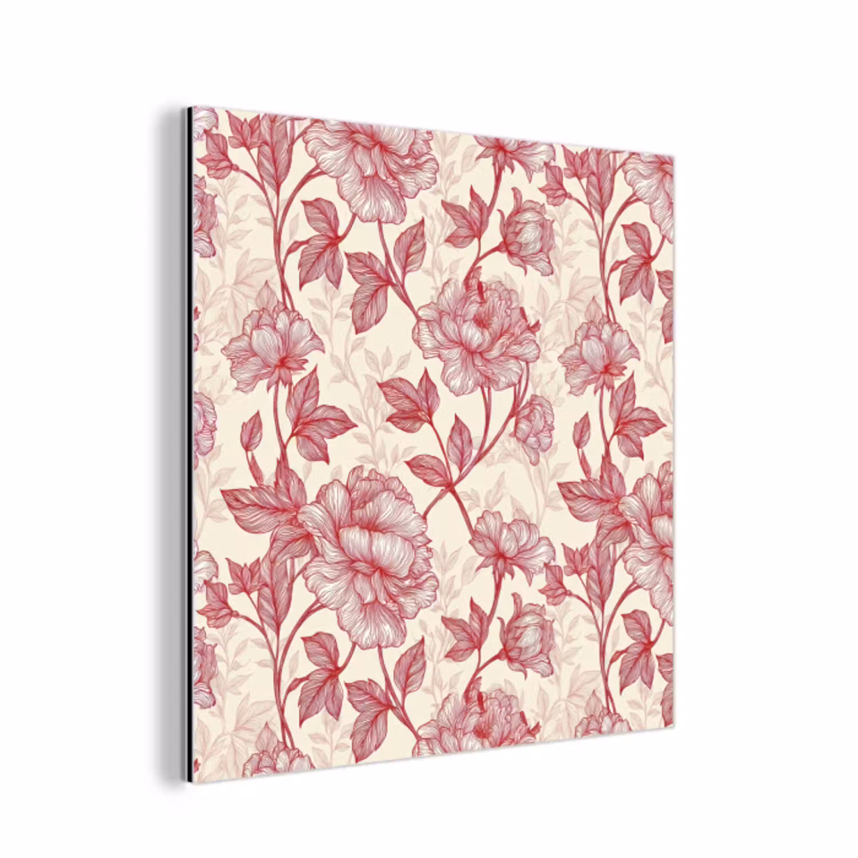 Pioenrozen - Modern -  Rood aluminium wit klein 46 -3d