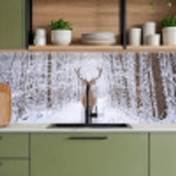 Hert - Winter - Bos - Natuur - Wit keuken achterwand 2 middel -sfeer3