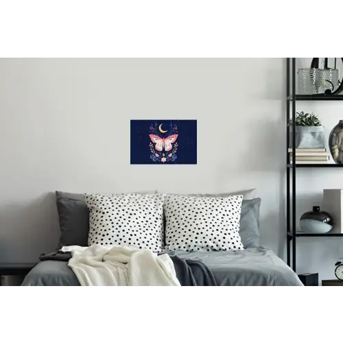 Vlinder - Maan - Bloemen - Sterrenhemel Muursticker klein -slaapkamer