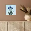 Tulpen - Blauw - Bladeren aluminium wit klein -sfeer4