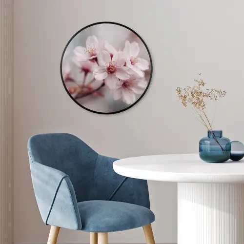 Bloesems - Meeldraden - Geel - Wazig Fotolijst rond zonder passe partout klein -sfeer2
