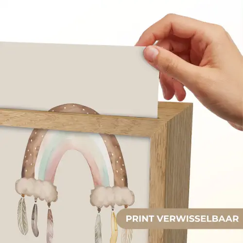 Regenboog - Bohemian - Boho - Pastel kleuren Light Box met kabel (Kinderlampje) klein -USP_websiteprintNL