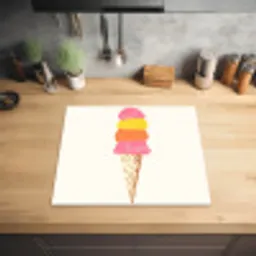 Schepijs - Hoorntje - Illustratie - Minimalistisch Inductie beschermer vinyl 3mm middel -sfeer5