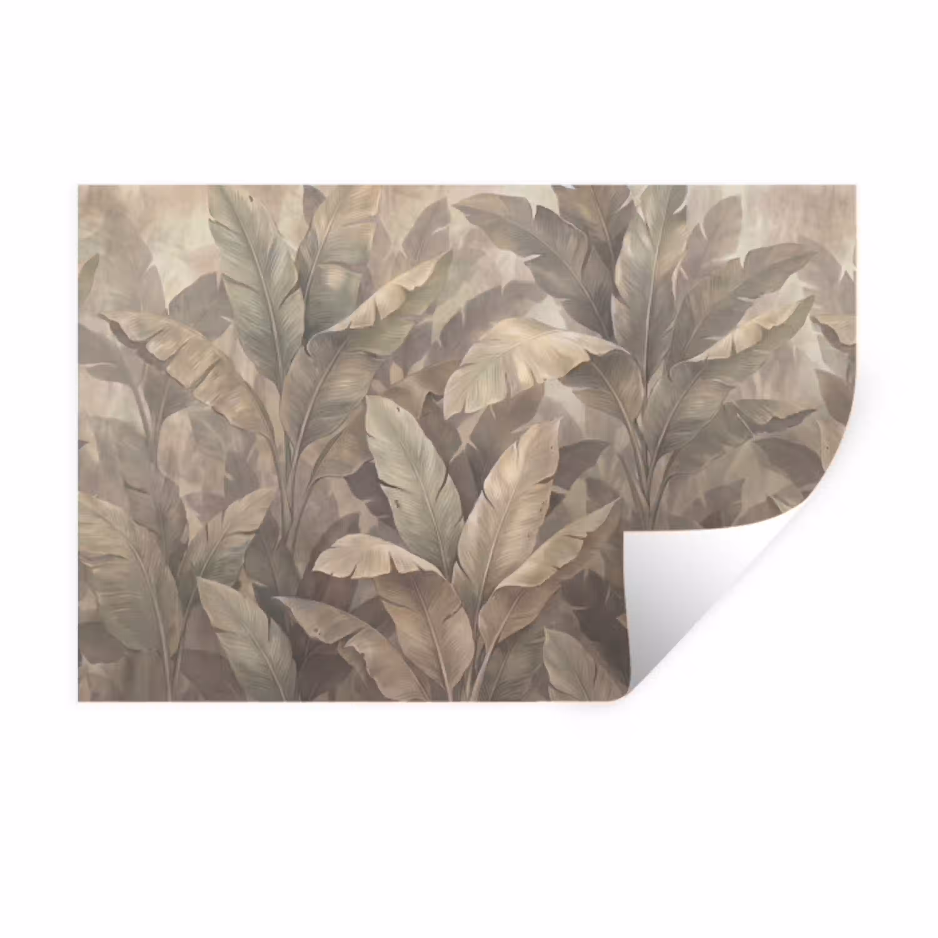 Bladeren - Tropisch - Natuur - Modern - Beige Muursticker klein -3d