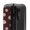 Diepbruine achtergrond met roze stippen NBS - Handbagage koffer - Kinderen Unisex middel -slot