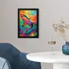 Haai - Koraalrif - Abstract - Kleurrijk fotolijst zwart zonder passe partout klein -sfeer4