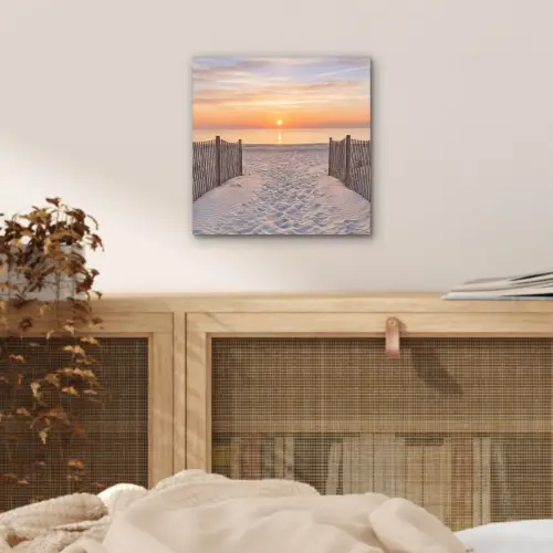 Zonsondergang - Strand - Zand aluminium wit klein -sfeer3