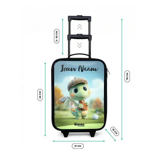 Golf - Dino - Groen Kinderkoffer - Zwart klein -productfoto_formaten
