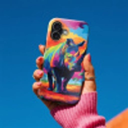 Neushoorn - Zonsondergang - Savanna - Kleurrijk Toughcase MagSafe Apple iPhone 17 klein -Sfeer1V