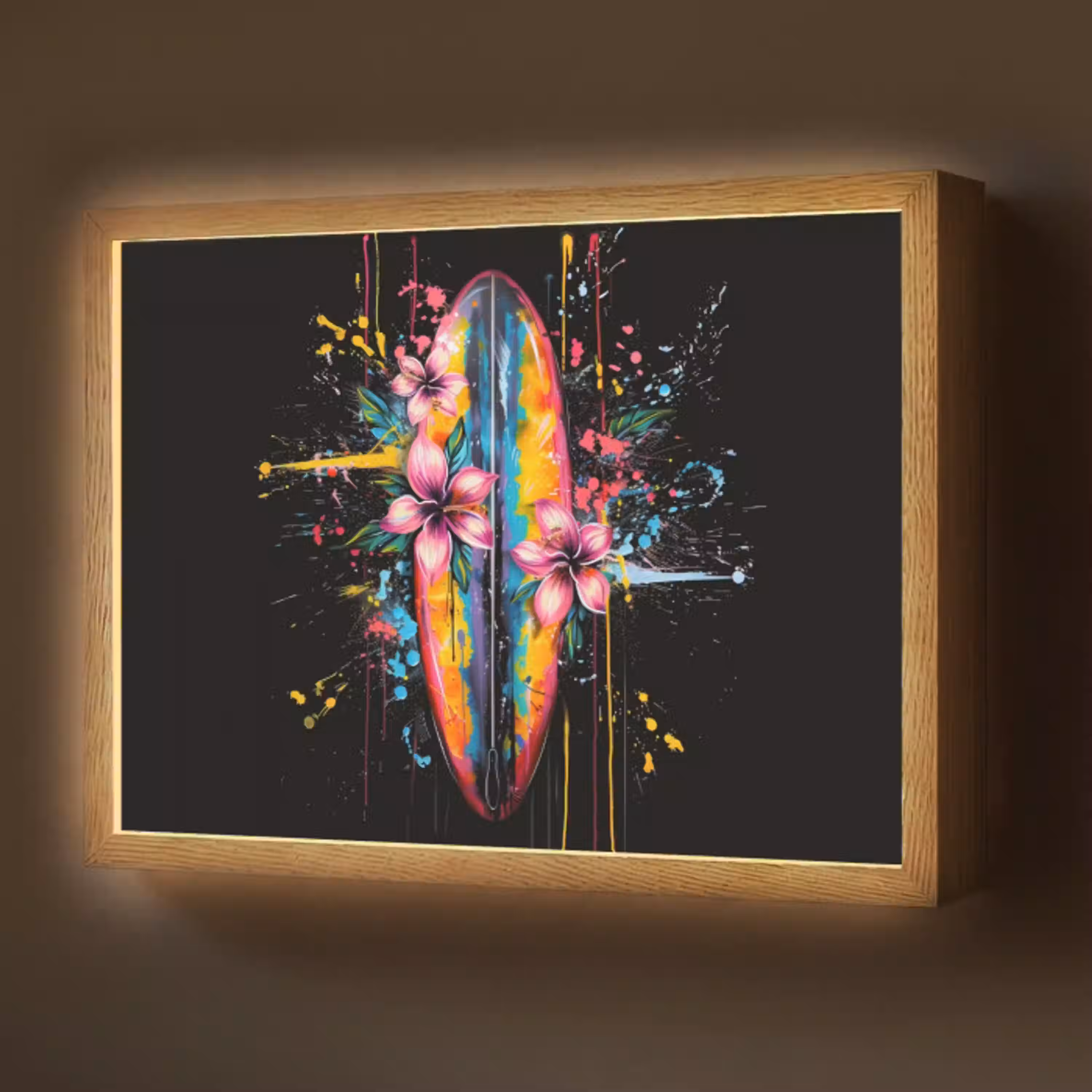 Graffiti - Sport - Surfen - Zomer Light Box met batterij (Wandlamp) middel -z3d_website