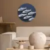 Vissen - Delfts - Blauw - Keramiek Akoestische PET Vilt - Rond klein -sfeer1