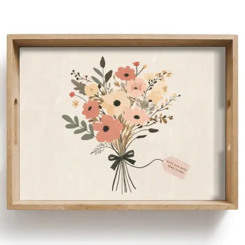 Bloemen - Quote - Beige - Lint Dienblad Rechthoek middel -z3d_shopping
