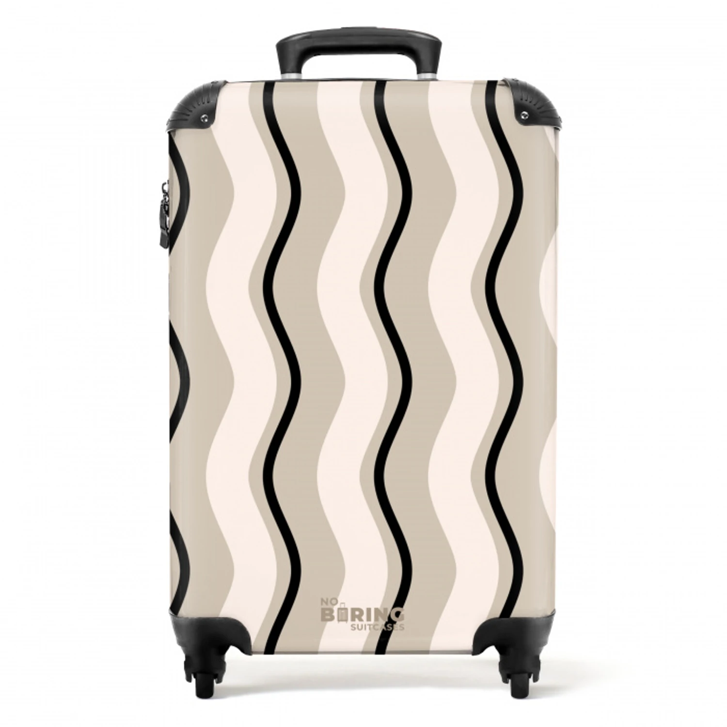 Verticale golven in crème tinten NBS - Handbagage koffer - Unisex middel -productfoto_recht