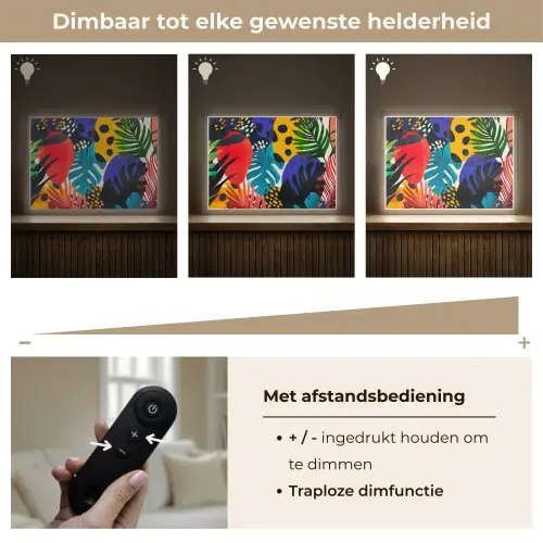 Bladeren - Vormen - Abstract - Kleurrijk Light Box met batterij (Wandlamp) middel -USP_dimbaarNL
